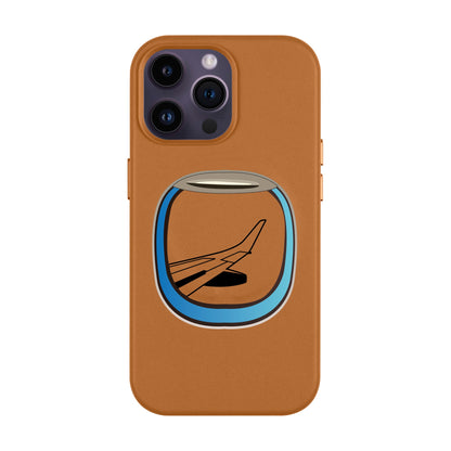 AIRCRAFT WINDOW-iPhone 14 Pro Max Leather Kılıf MagSafe Özellikli