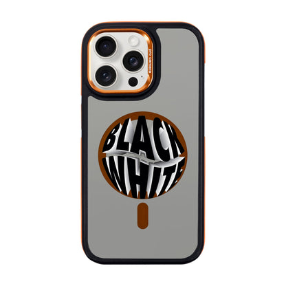 BLACK WHITE-iPhone 15 Pro Max Dark Kılıf MagSafe Özellikli