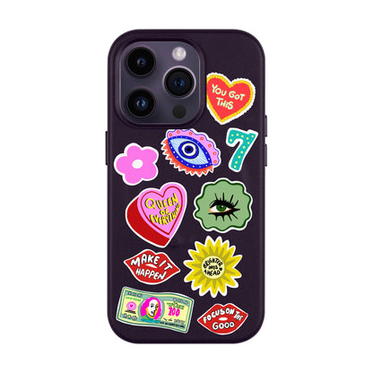 HM STICKERS-iPhone 14 Pro Leather Kılıf MagSafe Özellikli