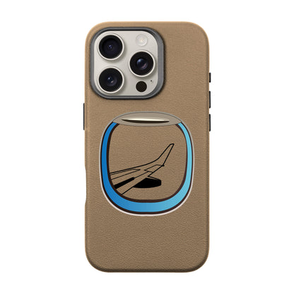 AIRCRAFT WINDOW-iPhone 16 Pro Leather Premium Kılıf MagSafe Özellikli
