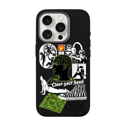 CLEAR YOUR HEAD-iPhone 15 Pro Leather Premium Kılıf MagSafe Özellikli