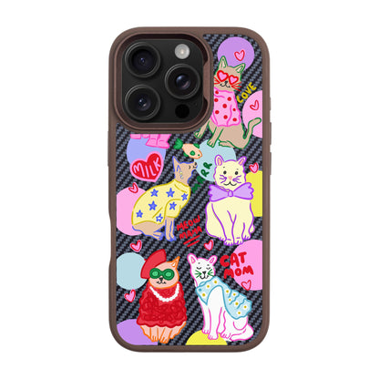 CAT MOM-iPhone 16 Pro Plaid Kılıf MagSafe Özellikli