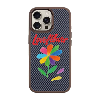 LOVE FLOWER-iPhone 16 Pro Max Plaid Kılıf MagSafe Özellikli