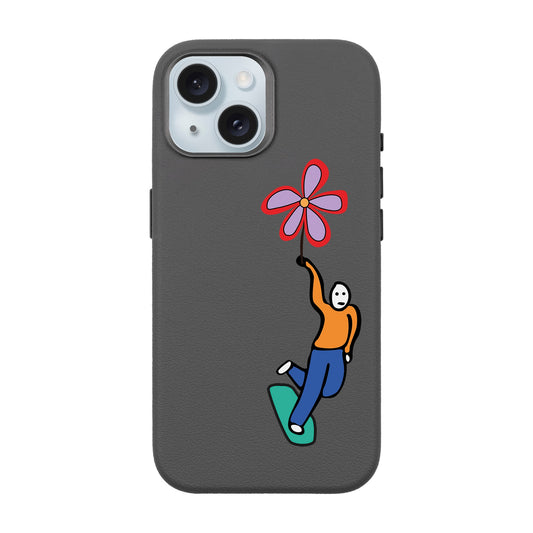 SKATEBOARDER-iPhone 15 Leather Premium Kılıf MagSafe Özellikli