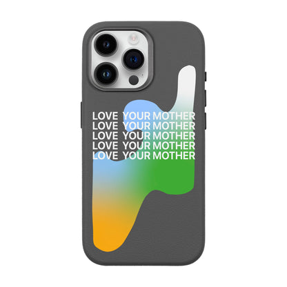 LOVE YOUR MOTHER-iPhone 14 Pro Max Leather Premium Kılıf MagSafe Özellikli