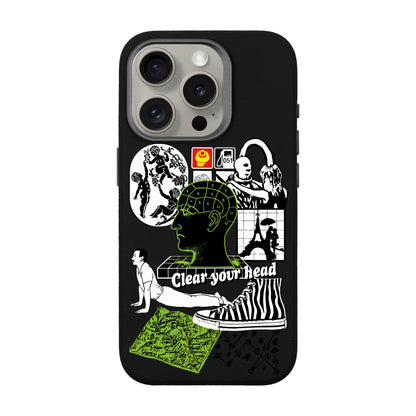 CLEAR YOUR HEAD-iPhone 15 Pro Leather Premium Kılıf MagSafe Özellikli