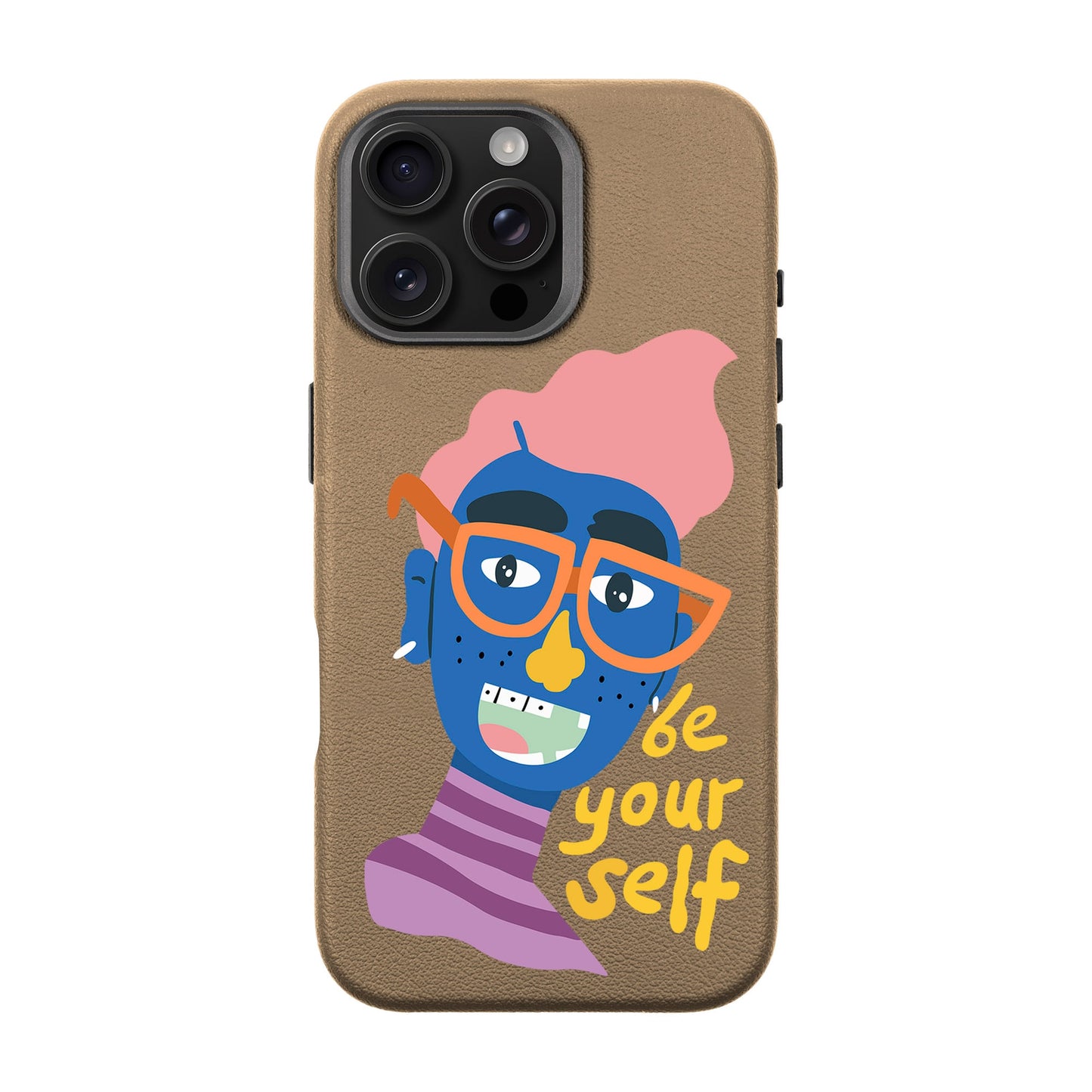 BE YOURSELF-iPhone 16 Pro Max Leather Premium Kılıf MagSafe Özellikli