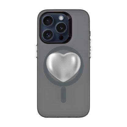SILVER HEART-iPhone 15 Pro Hold Kılıf MagSafe Özellikli