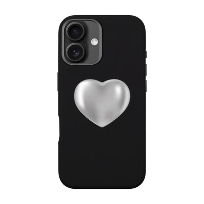 SILVER HEART-iPhone 16 Plus Leather Premium Kılıf MagSafe Özellikli