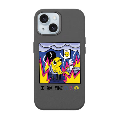 I AM FINE-iPhone 15 Leather Premium Kılıf MagSafe Özellikli
