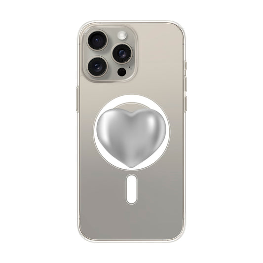 SILVER HEART-iPhone 15 Pro Max Solid Kılıf MagSafe Özellikli