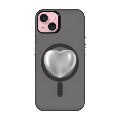 SILVER HEART-iPhone 15 Plus Hold Kılıf MagSafe Özellikli