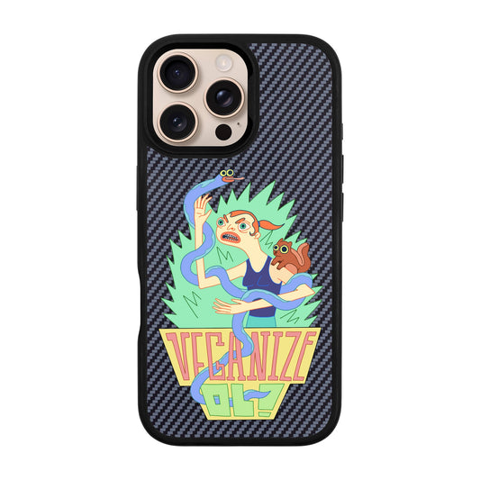 VEGANİZE-iPhone 16 Pro Max Plaid Kılıf MagSafe Özellikli