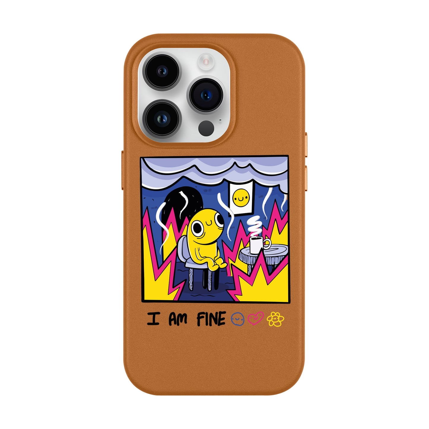 I AM FINE-Leather Kılıf MagSafe Özellikli - iPhone 14 Pro