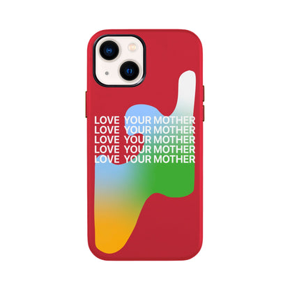 LOVE YOUR MOTHER-iPhone 13 Mini Leather Kılıf