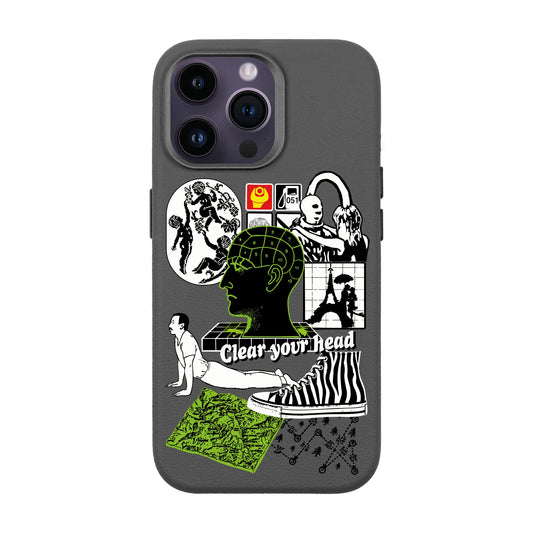 CLEAR YOUR HEAD-iPhone 14 Pro Max Leather Premium Kılıf MagSafe Özellikli