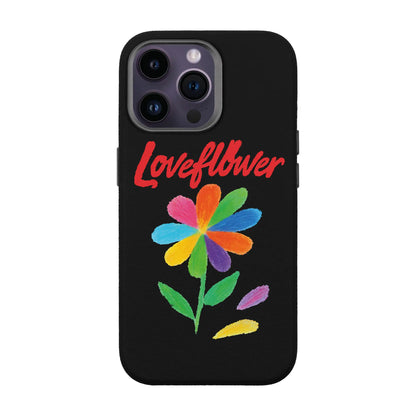 LOVE FLOWER-iPhone 14 Pro Max Leather Premium Kılıf MagSafe Özellikli