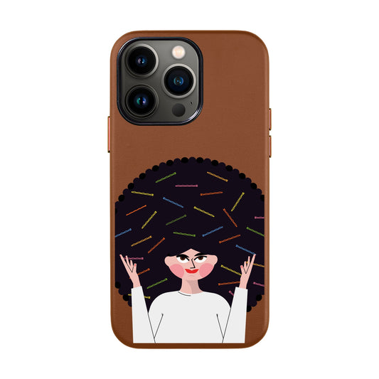 TANGLES OF HAPPINESS-iPhone 13 Pro Max Leather Kılıf