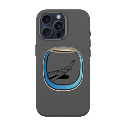 AIRCRAFT WINDOW-iPhone 15 Pro Max Leather Premium Kılıf MagSafe Özellikli