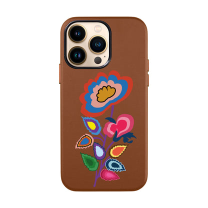 KNITTED FLOWER-iPhone 13 Pro Leather Kılıf