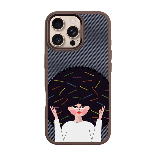TANGLES OF HAPPINESS-iPhone 16 Pro Max Plaid Kılıf MagSafe Özellikli