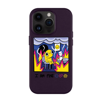 I AM FINE-Leather Kılıf MagSafe Özellikli - iPhone 14 Pro