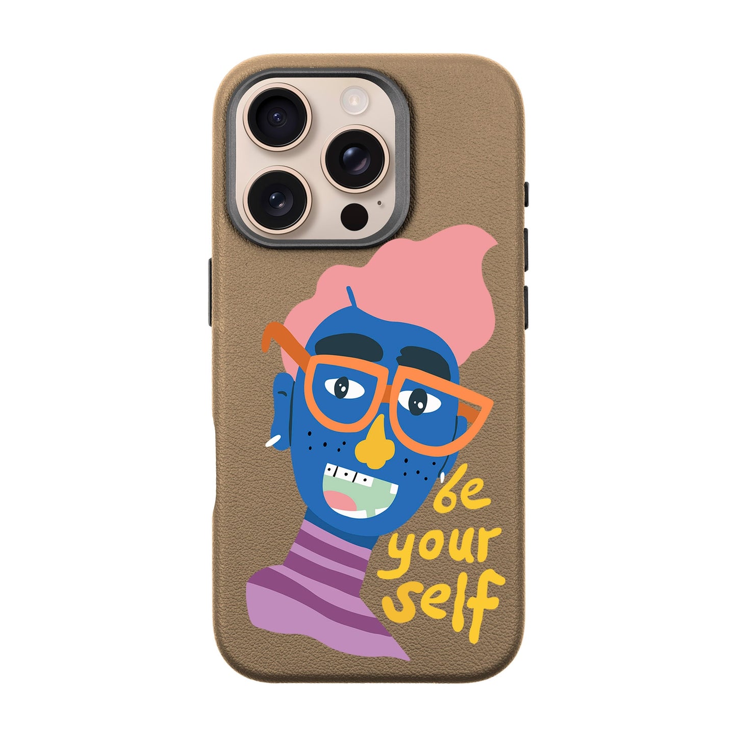 BE YOURSELF-iPhone 16 Pro Leather Premium Kılıf MagSafe Özellikli