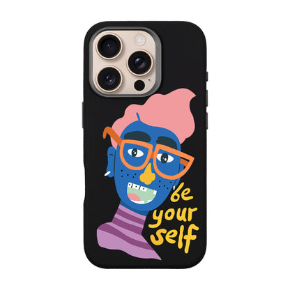 BE YOURSELF-iPhone 16 Pro Leather Premium Kılıf MagSafe Özellikli