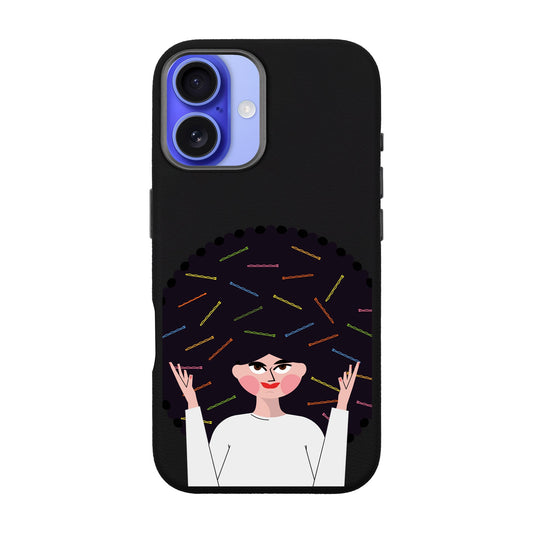 TANGLES OF HAPPINESS-iPhone 16 Plus Leather Premium Kılıf MagSafe Özellikli