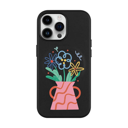 PINK VASE-iPhone 14 Pro Max Leather Kılıf MagSafe Özellikli