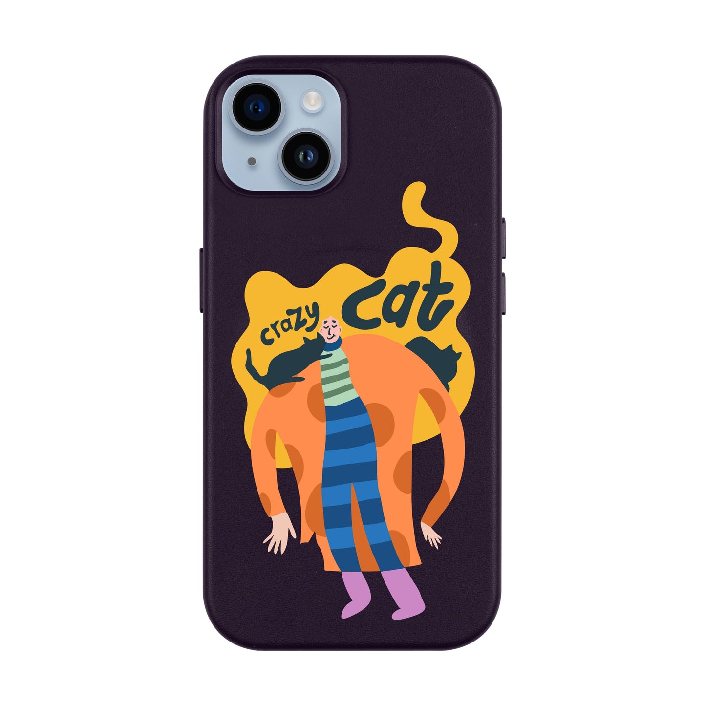 CRAZY CAT-iPhone 14 Plus Leather Kılıf MagSafe Özellikli