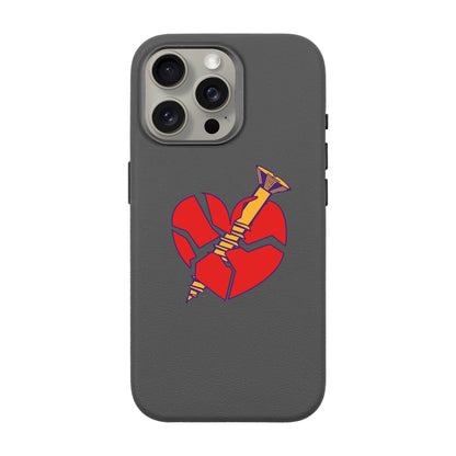 BROKEN HEART-iPhone 15 Pro Max Leather Premium Kılıf MagSafe Özellikli