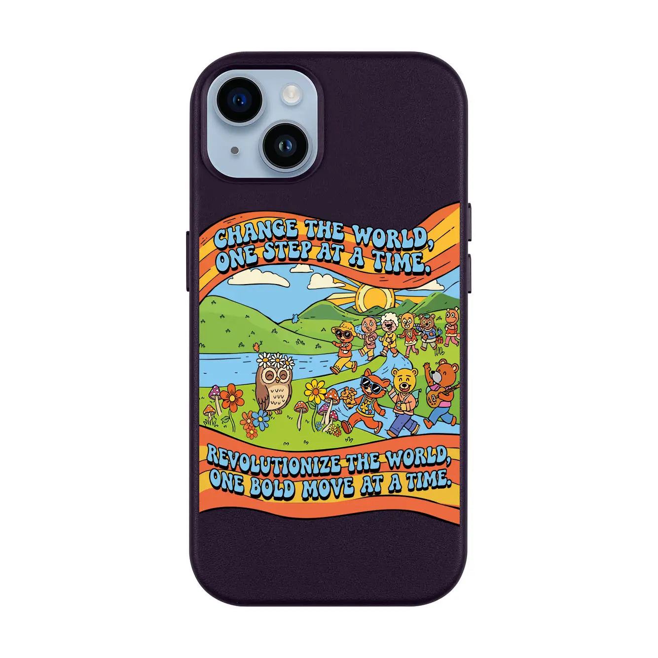 CHANGE THE WORLD-iPhone 14 Plus Leather Kılıf MagSafe Özellikli