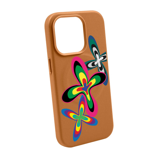 COLOR FLOWER-iPhone 14 Pro Max Leather Kılıf MagSafe Özellikli