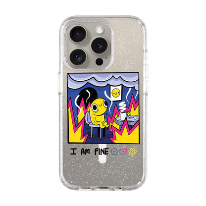 I AM FINE-iPhone 15 Pro Shiny Kılıf MagSafe Özellikli