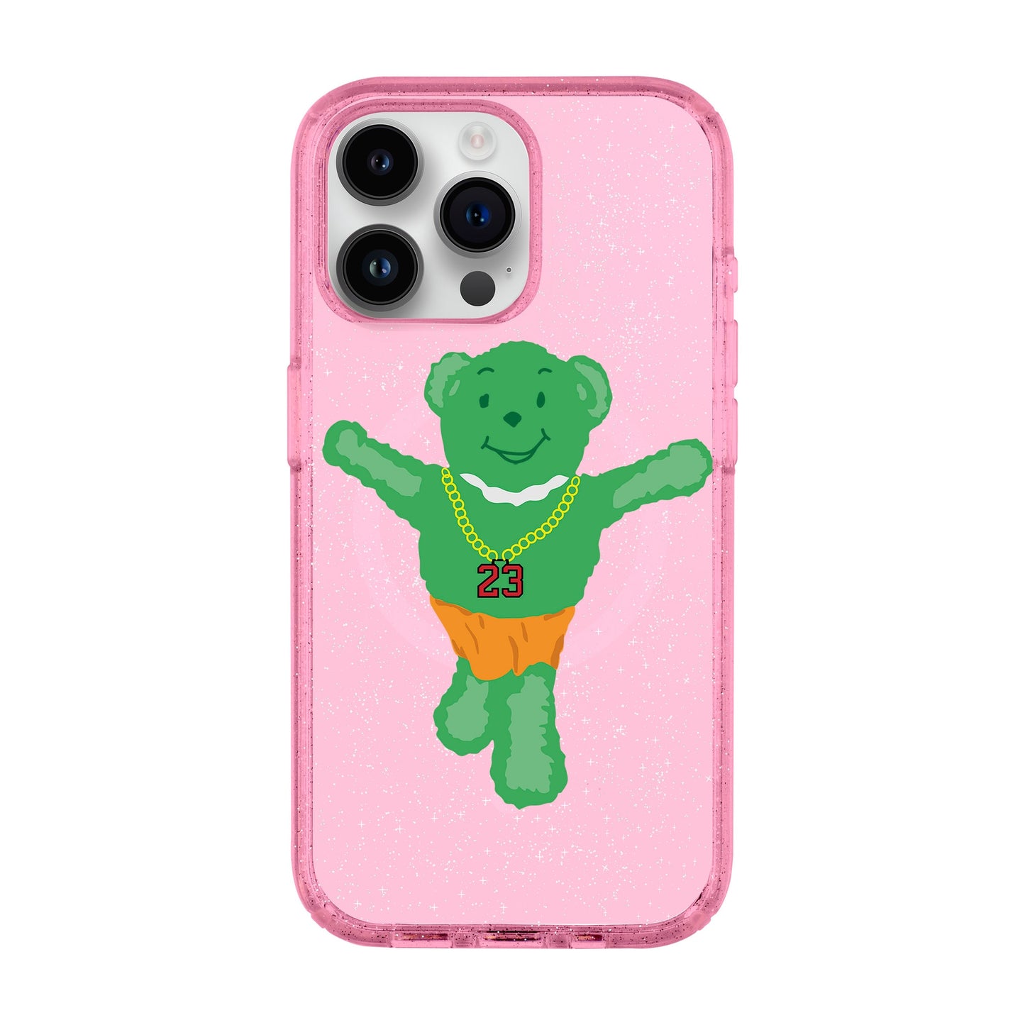GREEN BEAR-iPhone 14 Pro Max Shiny Kılıf MagSafe Özellikli