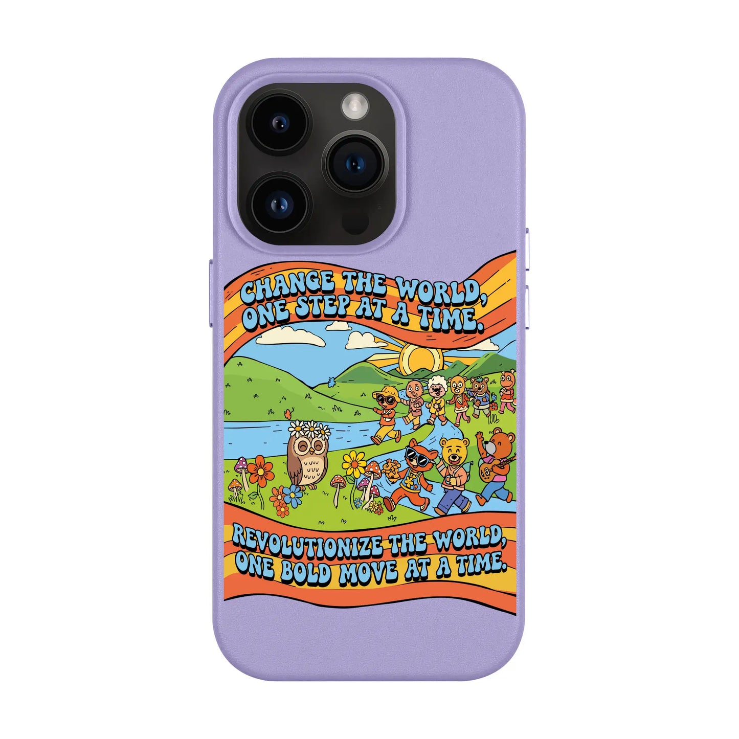 CHANGE THE WORLD-iPhone 14 Pro Leather Kılıf MagSafe Özellikli