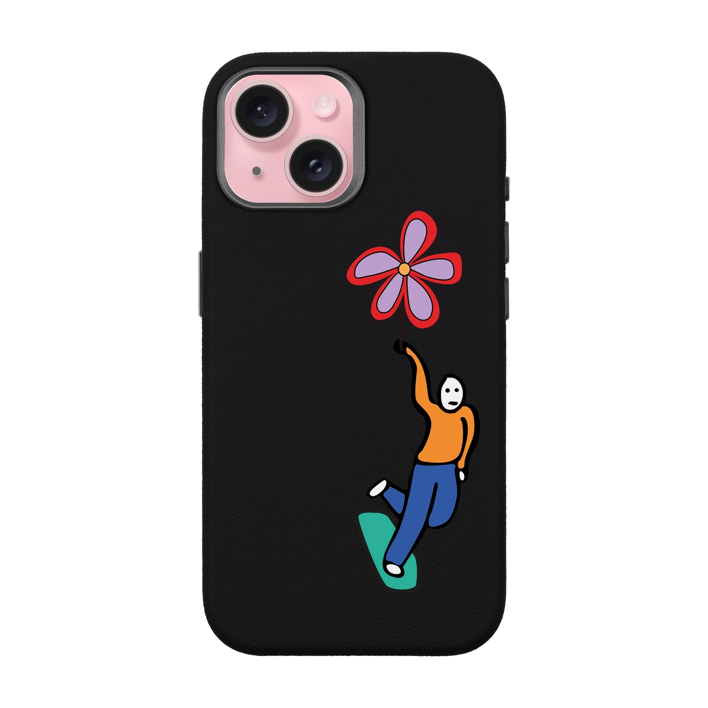 SKATEBOARDER-iPhone 15 Leather Premium Kılıf MagSafe Özellikli