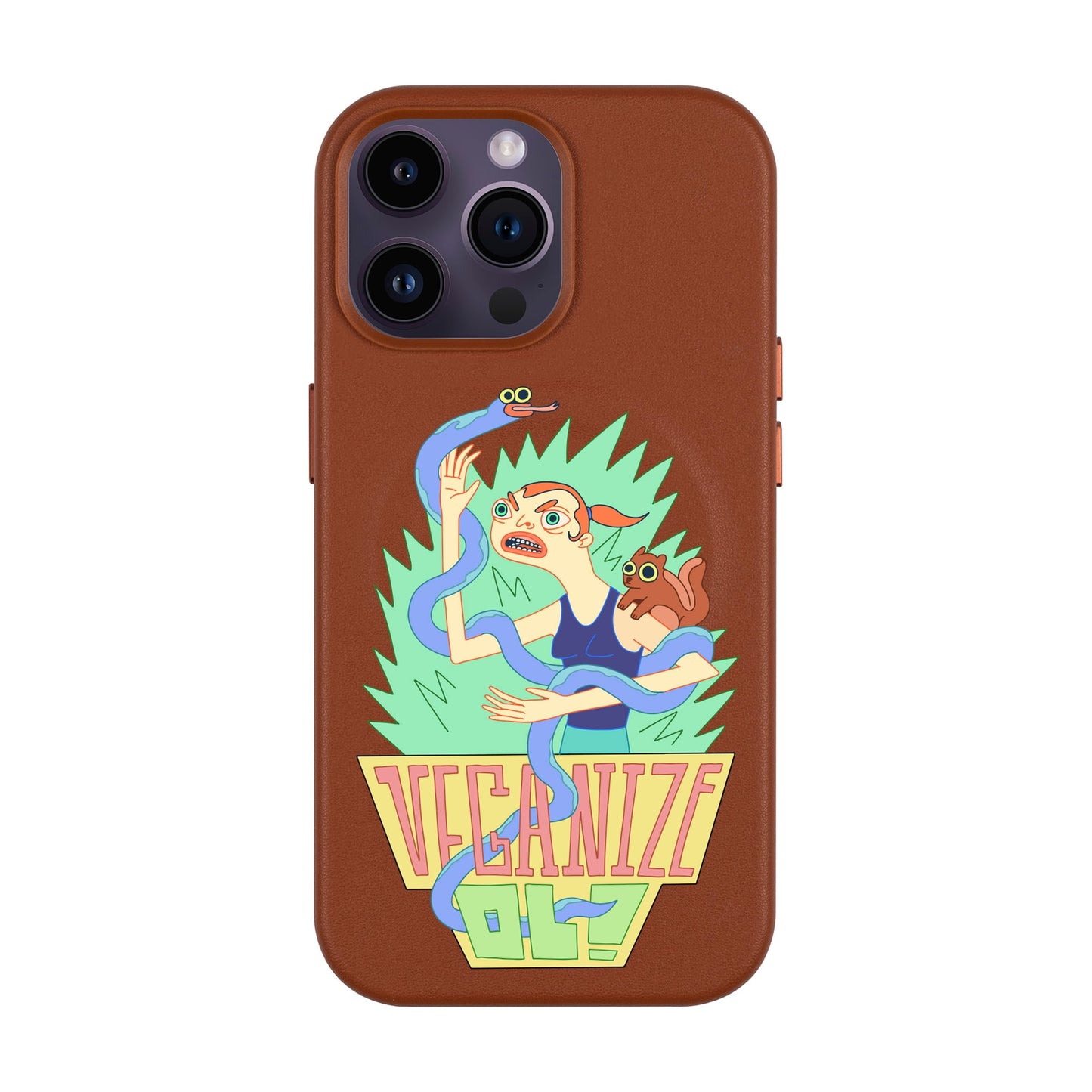 VEGANİZE-iPhone 14 Pro Max Leather Kılıf MagSafe Özellikli
