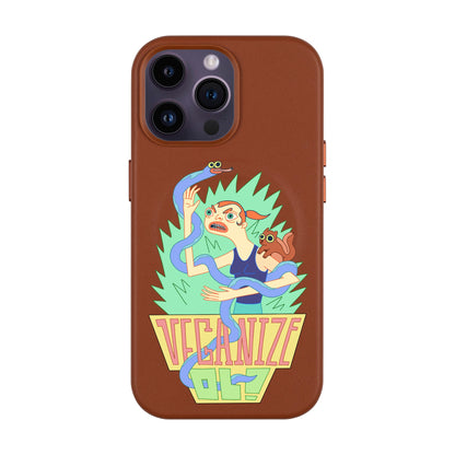 VEGANİZE-iPhone 14 Pro Max Leather Kılıf MagSafe Özellikli