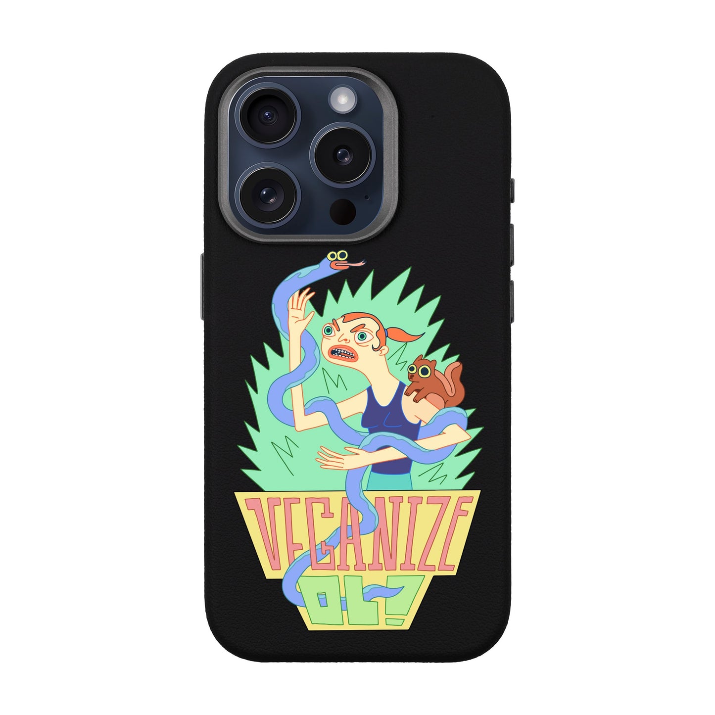 VEGANİZE-iPhone 15 Pro Leather Premium Kılıf MagSafe Özellikli