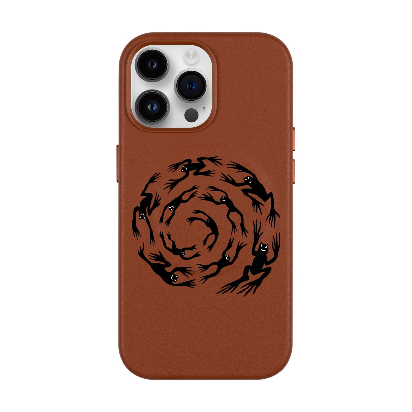 SWIRLING FROGS-iPhone 14 Pro Max Leather Kılıf MagSafe Özellikli