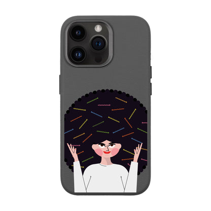TANGLES OF HAPPINESS-iPhone 14 Pro Max Leather Premium Kılıf MagSafe Özellikli
