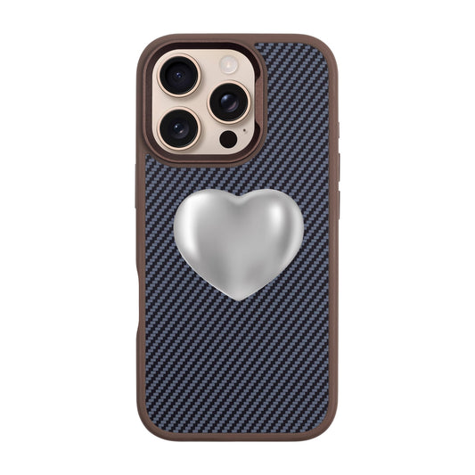 SILVER HEART-iPhone 16 Pro Plaid Kılıf MagSafe Özellikli
