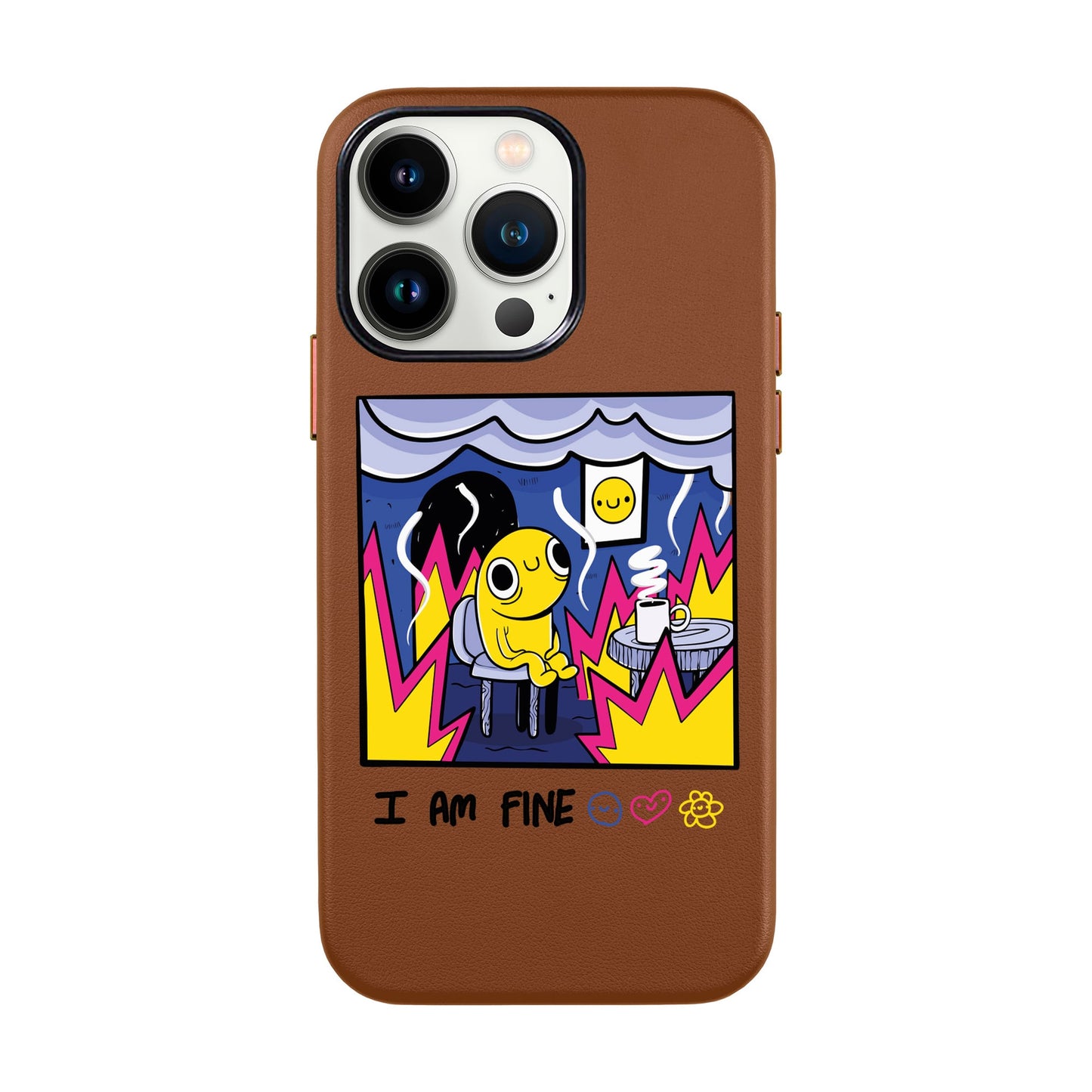 I AM FINE-iPhone 13 Pro Leather Kılıf