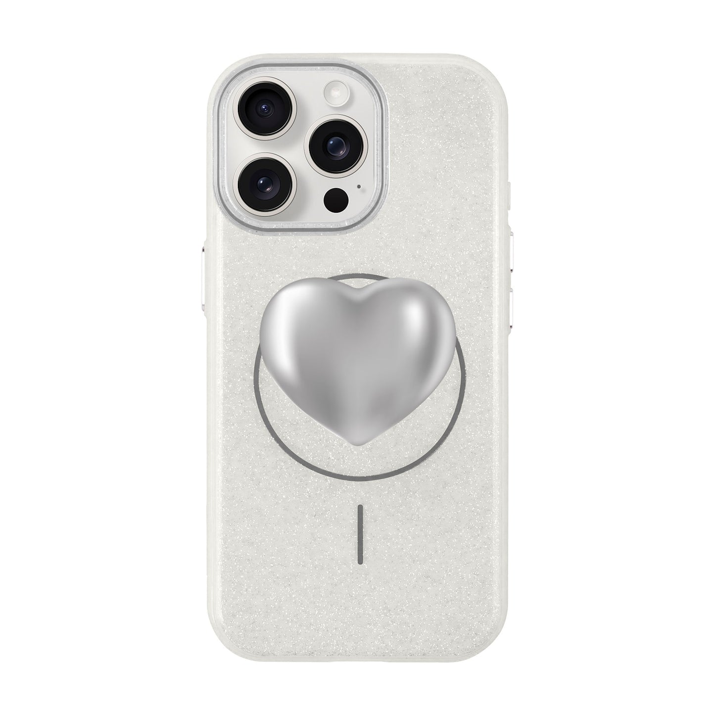 SILVER HEART-iPhone 15 Pro Max Radiant Kılıf MagSafe Özellikli