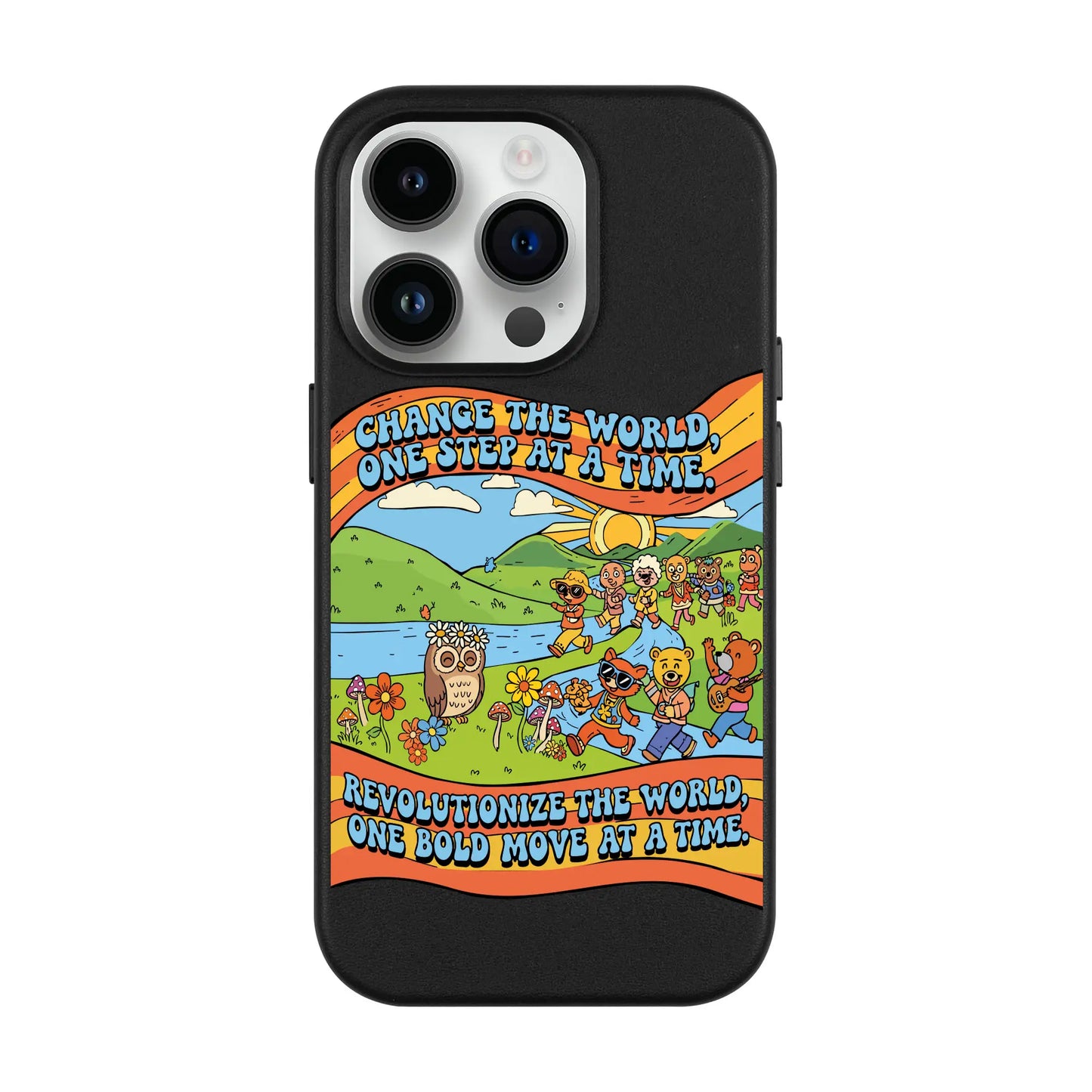 CHANGE THE WORLD-iPhone 14 Pro Leather Kılıf MagSafe Özellikli