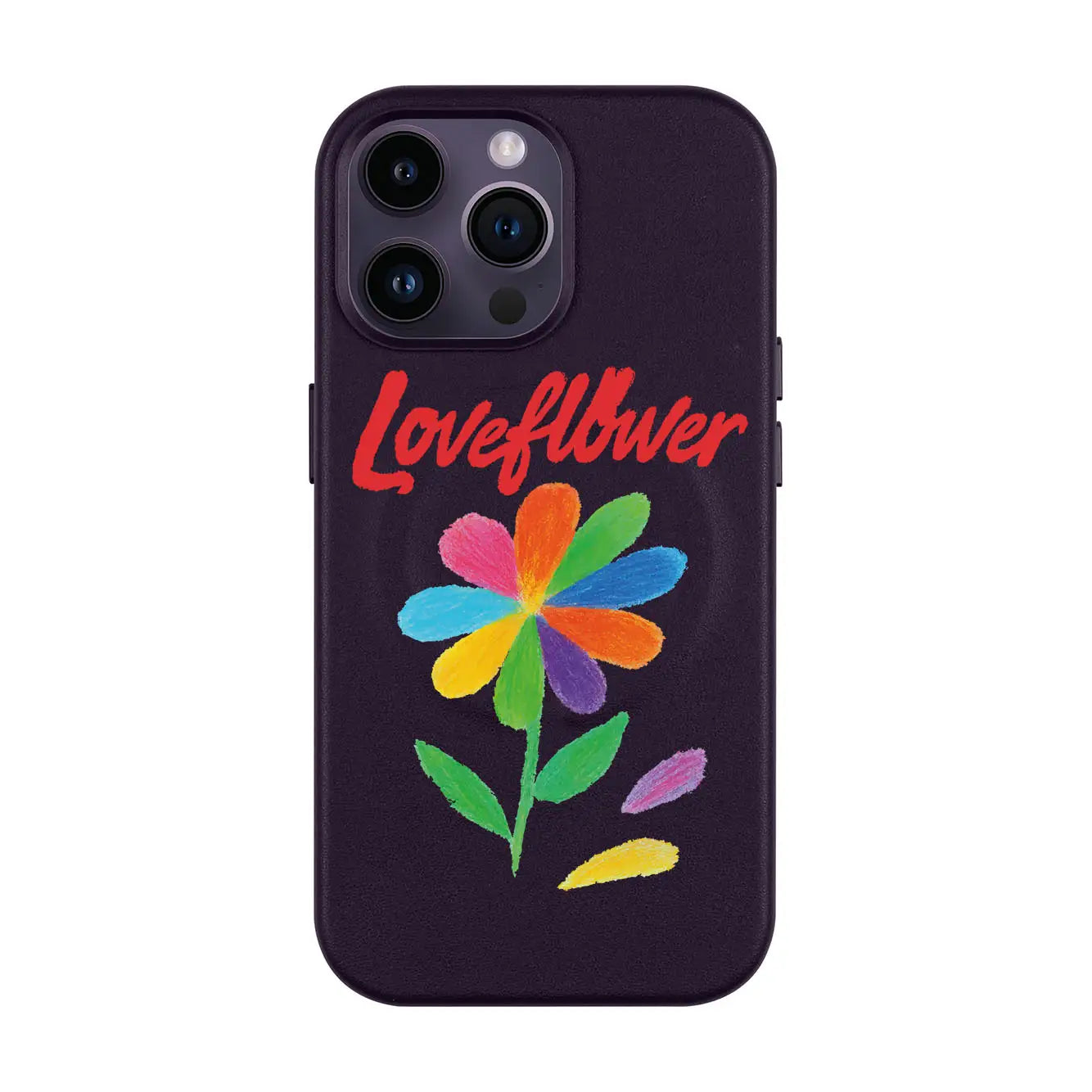 LOVE FLOWER-iPhone 14 Pro Max Leather Kılıf MagSafe Özellikli