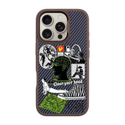 CLEAR YOUR HEAD-iPhone 16 Pro Plaid Kılıf MagSafe Özellikli