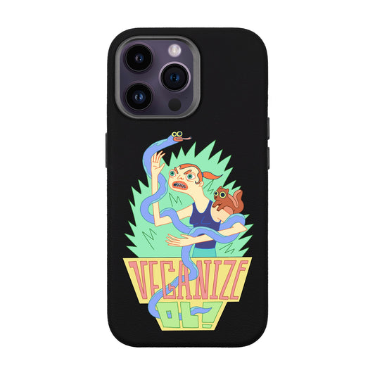 VEGANİZE-iPhone 14 Pro Max Leather Premium Kılıf MagSafe Özellikli